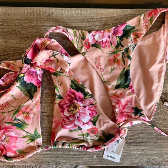 Express Body Contour Pink Floral Bikini Set | Size Medium | NWT - Picture 1 of 6